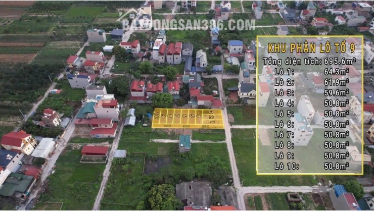 BÁN ĐẤT TỔ 10 (ẤP TRE, XÃ QUANG MINH, HN)-ÔTÔ VÀO ĐẤT, 100% THỔ CƯ, GIÁ ĐẦU TƯ (chỉ 2.6tỷ/lô)