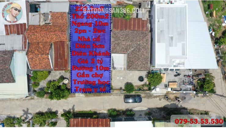 Bán Nhà Cổ Trung Tâm Diên Khánh – 222.3m² (200m² Thổ Cư), Đường 7m Quy Hoạch 10m, Sổ Hồng Riêng, 2PN – Không Gian Sống Bình Yên Giữa Lòng Phố Cổ, Giá