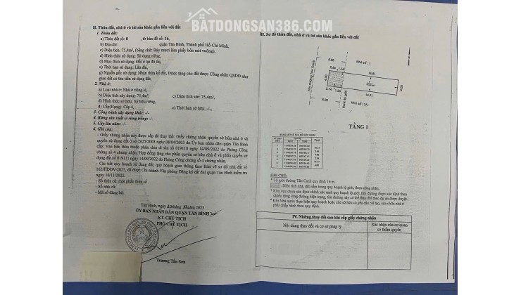 Chính Chủ Bán Mặt Tiền Tân Canh, P1, Tân Bình: (4x18.8m), Giá Tốt 17 Tỷ, Vị Trí Đẹp!