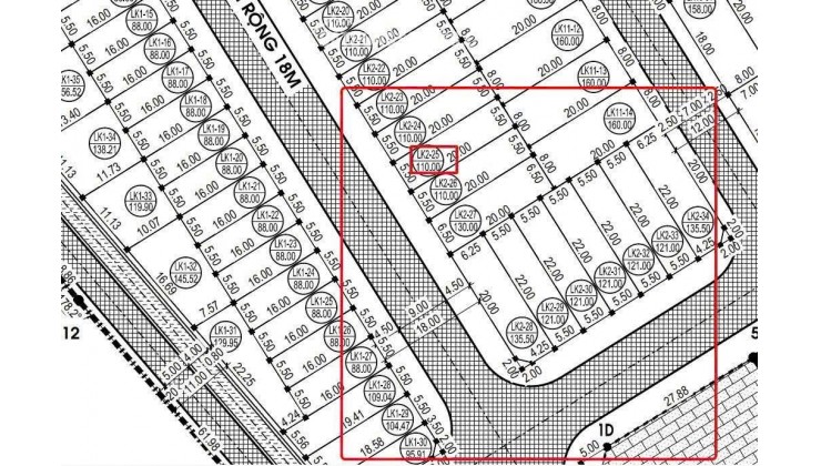 Bán lô 110 m2 Đường số 1, cổng chính dự án Nam Lê Lợi , TP Vinh