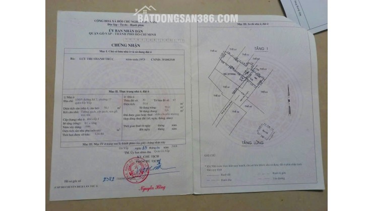 NHÀ VỊ TRÍ ĐẸP – GIÁ TỐT  – CHÍNH CHỦ BÁN NHÀ TẠI Phường 17 , Gò Vấp , HCM