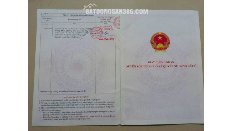 NHÀ VỊ TRÍ ĐẸP – GIÁ TỐT  – CHÍNH CHỦ BÁN NHÀ TẠI Phường 17 , Gò Vấp , HCM