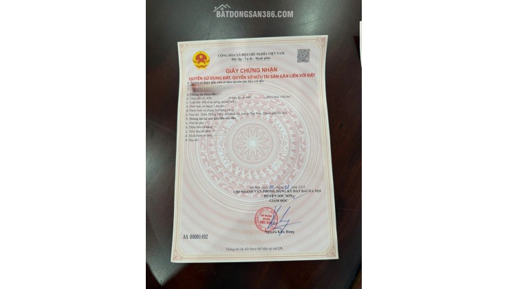 ĐẤT ĐẸP – GIÁ TỐT  – CHÍNH CHỦ Cần Bán 02 Lô Đất Tại Thôn Thắng Hữu, Xã Minh Trí, Huyện Sóc Sơn, Hà Nội
