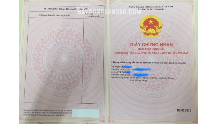 ĐẤT CHÍNH CHỦ - VỊ TRÍ ĐẸP Mặt Tiền Tại Tổ Tân Vũ 2, Phường Tràng Cát, Hải An, Hải Phòng