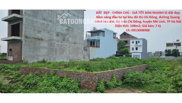 ĐẤT  ĐẸP - CHÍNH CHỦ - GIÁ TỐT BÁN NHANH lô đất đẹp tiềm năng đầu tư tại huyện Mê Linh, TP Hà Nội