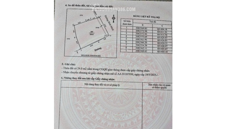 Bán Đất 385m2 mặt đường Bình Minh, Cửa Lò - gần Cảng Cửa Lò
