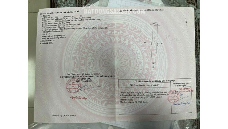 ĐẤT ĐẸP – GIÁ TỐT  – CHÍNH CHỦ CẦN BÁN TẠI phường Bình Xuân, tp Gò Công