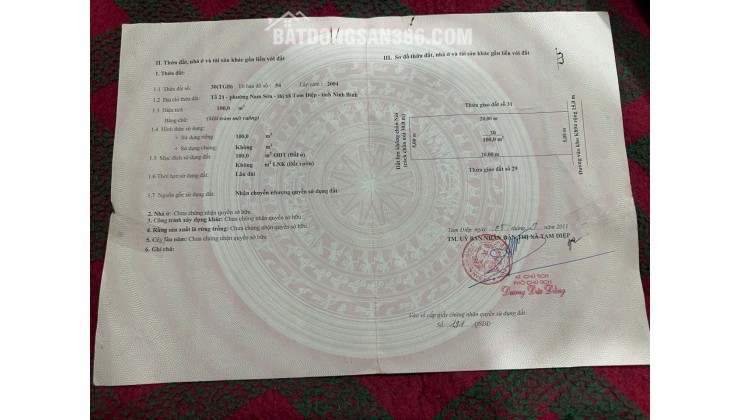 ĐẤT ĐẸP - MẶT TIỀN - Cần Bán Tại Tổ 21 Phường Nam Sơn, Thành Phố Tam Điệp - Ninh Bình