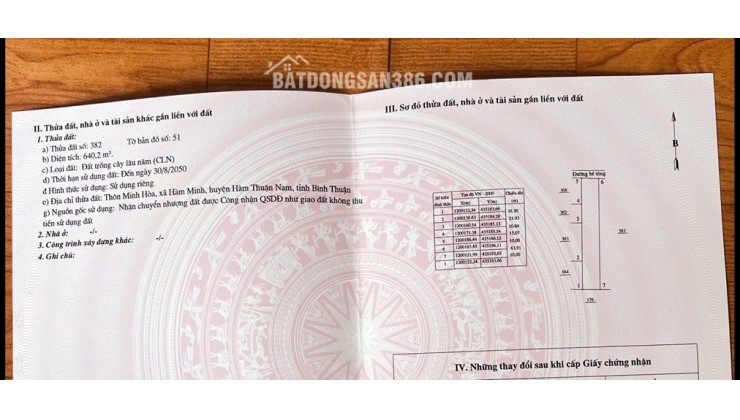 HOT HOT - CẦN BÁN 3 LÔ ĐẤT  TẠI xã hàm minh, huyện Hàm Thuận Nam, tỉnh Bình Thuận