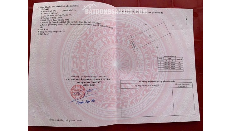 ĐẤT ĐẸP - GIÁ TỐT - Bán GẤP Lô Đất Tiềm Năng Tại Xã Bình Tân, Gò Công Tây, Tiền Giang