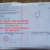ĐẤT ĐẸP - GIÁ TỐT - CHÍNH CHỦ CẦN BÁN NHANH LÔ ĐẤT Đông Hải, Ninh Hải, Ninh Hoà, Khánh Hoà