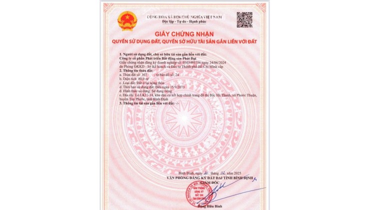 Bán  đất dự án đẹp ở mặt tiền QL19 Quy Nhơn Giá chỉ từ 2,2 tỷ/lô diện tích 80m2, Hỗ trợ trả góp không lãi suất