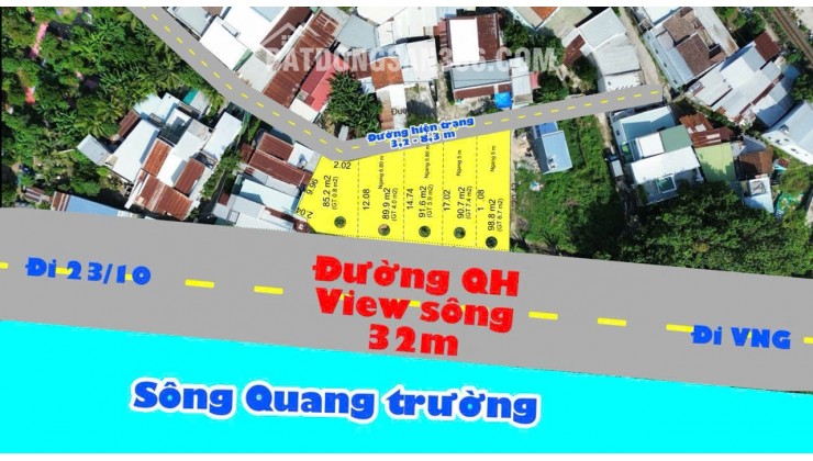 BÁN ĐẤT FULL THỔ ĐƯỜNG Ô TÔ – VIEW SÔNG ĐẸP TẠI VĨNH HIỆP, NHA TRANG 

- Vị trí vàng: Mặt sau đường quy hoạch 32m, view sông thoáng mát – kết nối