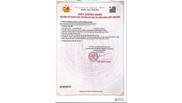 Cần bán gấp 650m2 (15x42) có 300m2 thổ cư tại DT750 - Long hòa DầuTiếng