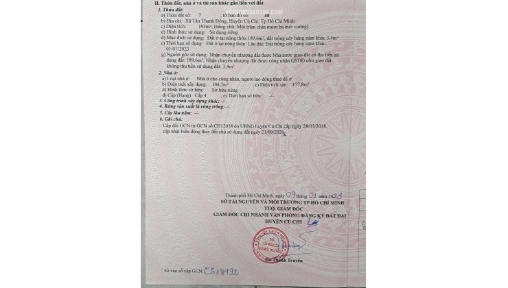 NHÀ TRỌ Vị TrÍ ĐẸP - ĐẦU TƯ SINH LỜI CAO Bán Dãy Trọ 7 phòng Xã Tân Thạnh Đông Củ Chi, HCM