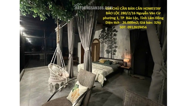 GIA CHỦ CẦN BÁN CĂN HOMESTAY BẢO LỘC - PHƯỜNG 1, Cách Đường Nguyễn Văn Cừ 200m