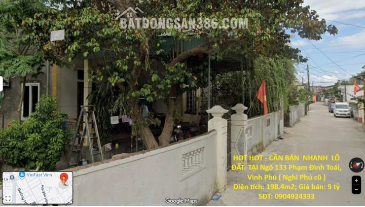 HOT HOT - CẦN BÁN  NHANH  LÔ ĐẤT  TẠI Phạm Đình Toái, Xã Nghi Phú, Thành phố Vinh, Nghệ An