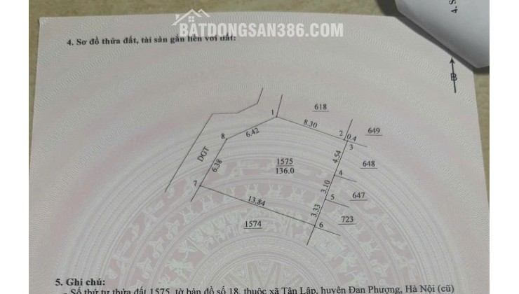 Bán đất Đan Phượng, lô góc 2 thoáng, oto vào tận đất, gần Vin Đan Phượng, giá đầu tư.