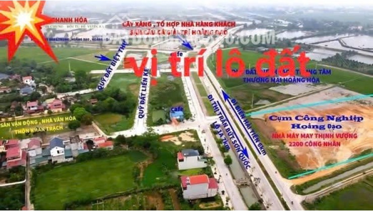 ĐẤT ĐẸP – GIÁ TỐT  – CHÍNH CHỦ  CẦN BÁN  NHANH  LÔ ĐẤT  TẠI xã Hoằng Đạo, Hoằng Hóa, Thanh Hóa