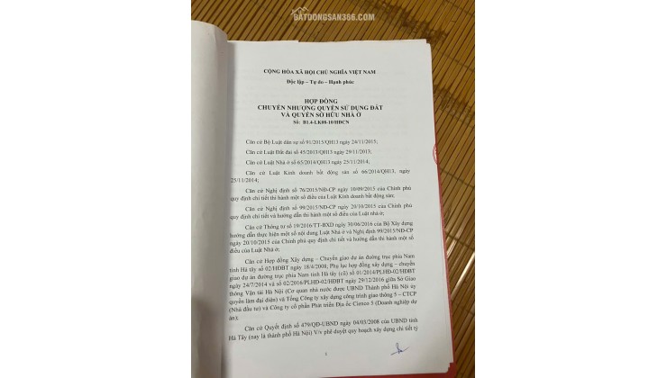 BÁN ĐẤT DỰ ÁN THANH HÀ, HÀ NỘI.