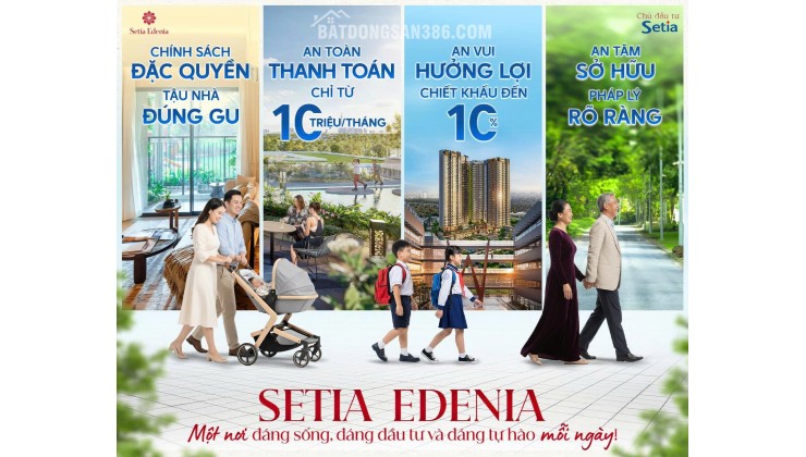 Setia Edenia - khu đô thị Eco Xuân, căn hộ 2PN giá 3 tỷ, thanh toán 15tr/tháng