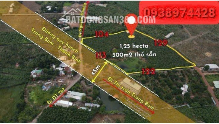 Bán đất 2 Mặt Tiền Đường Tổ 1 - Tân Lập 2 
Xã Cây Gáo, Huyện Trảng Bom, Tỉnh Đồng Nai-0909808615