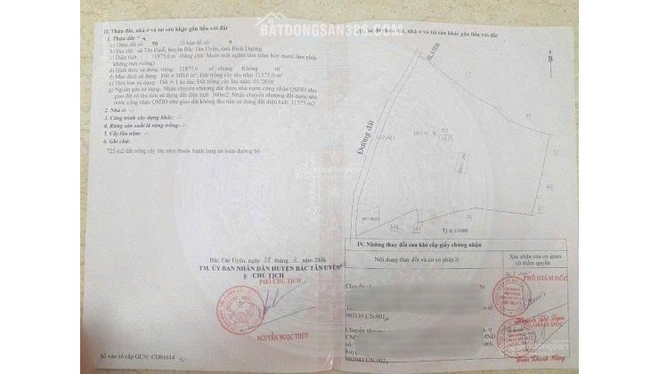 Siêu Lô Đất Mặt Tiền - Đầu tư là sinh lời - Xã Tân Định, Bắc Tân Uyên, Bình Dương