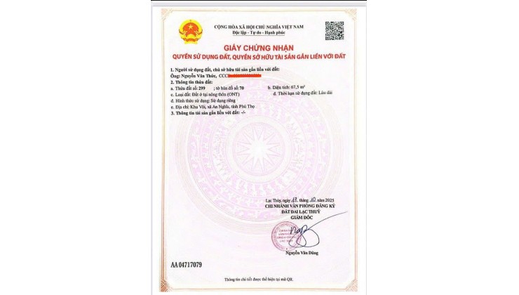 VK CK tôi được ông cha để lại mảnh đất 80m2 ở thị trấn tôi đi làm ăn xa nên cần bán gấp