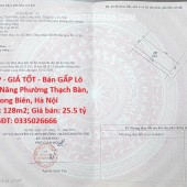 ĐẤT ĐẸP - GIÁ TỐT - Bán GẤP Lô Đất Tiềm Năng Phường Thạch Bàn, Long Biên, Hà Nội