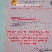 ĐẤT ĐẸP – GIÁ TỐT  – CHÍNH CHỦ CẦN BÁN Lô Đất Tại Mỹ Hòa - Mỹ Phong - Đồng Tháp