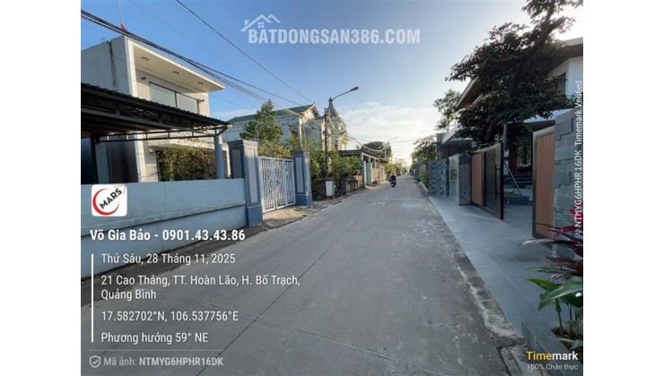 Bán nhà phố Cao Thắng,TK12, TT Hoàn Lão, Bố Trạch, Quảng Bình.