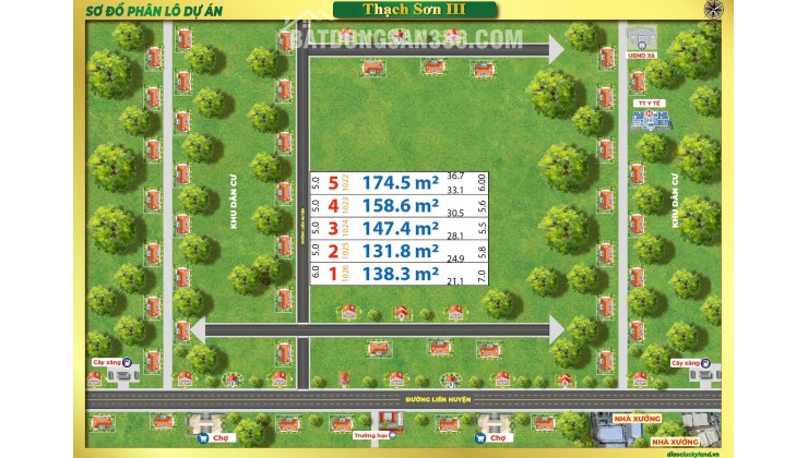 Bán 3 lô đất liền kề ven khu công nghiệp Thạch Thành, ThanhHóa