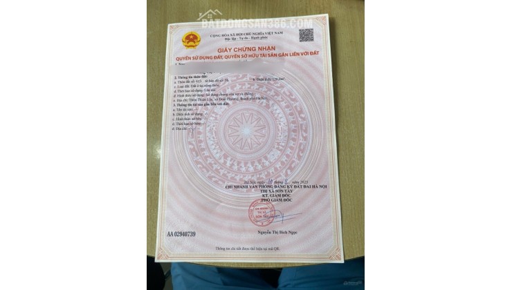 Bán đất Cổ Đông Sơn Tây gần FPT, ĐHQG , khu CNC Hòa Lạc