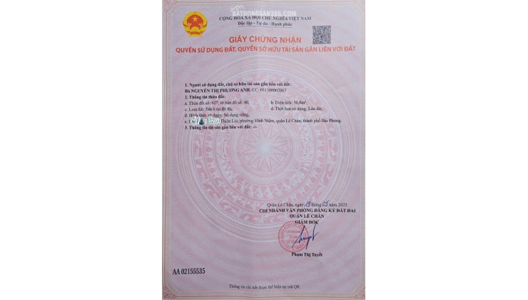 Bán nhà xây mới Thiên Lôi, 51m 3 tầng, ngõ nông, Giá 4 tỉ, gần AEON