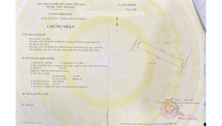 Đất tuyến 2 Võ Nguyên Giáp - cổng trường THPT Lê Chân, Giá 79 tr/m. vị trí đỉnh