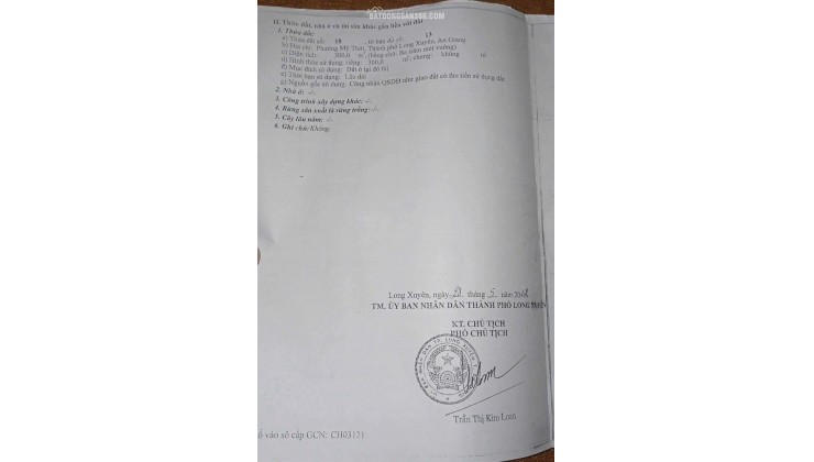 Bán đất thổ cư, chính chủ, có sổ đỏ hợp pháp, giá cả thương lượng