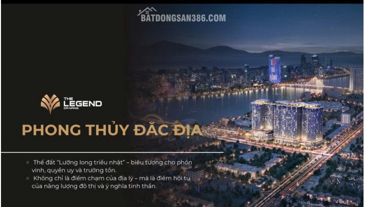Chỉ từ 7,6 tỷ sở hữu ngay căn hộ cao cấp 2 ngủ dự án The Legend view cầu Rồng biểu tượng Đà Nẵng