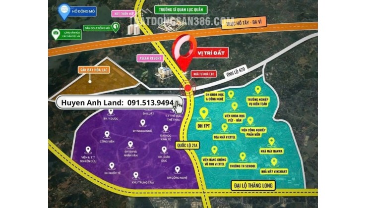  HƠN 1 TỶ – SỞ HỮU NGAY ĐẤT LÕI ĐÔ THỊ HÒA LẠC 