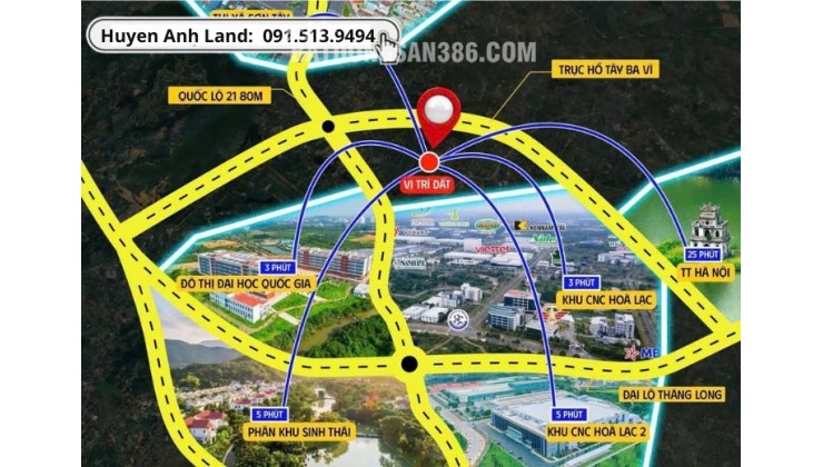  HƠN 1 TỶ – SỞ HỮU NGAY ĐẤT LÕI ĐÔ THỊ HÒA LẠC 