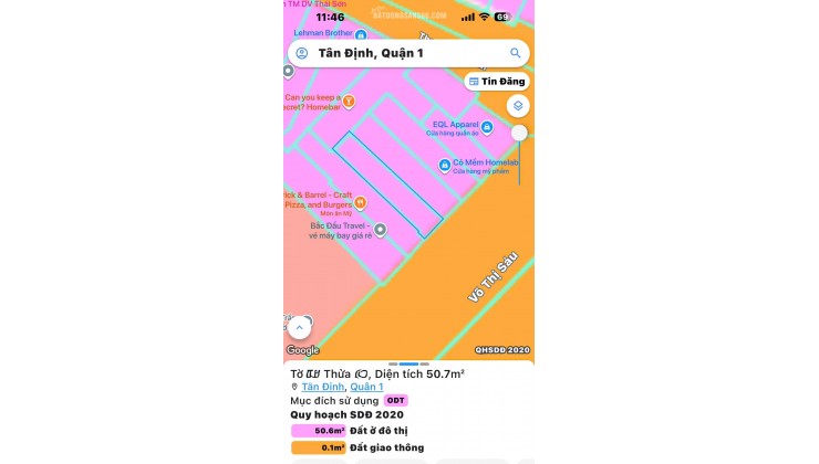 BÁN NHÀ MẶT TIỀN Đ.VÕ THỊ SÁU, TÂN ĐỊNH, QUẬN 1 - DT 52M2 FULL THỔ CƯ VUÔNG ĐẸP - VIEW CÔNG VIÊN THOÁNG MÁT - VỊ TRÍ HIẾM NHÀ BÁN - GIANG