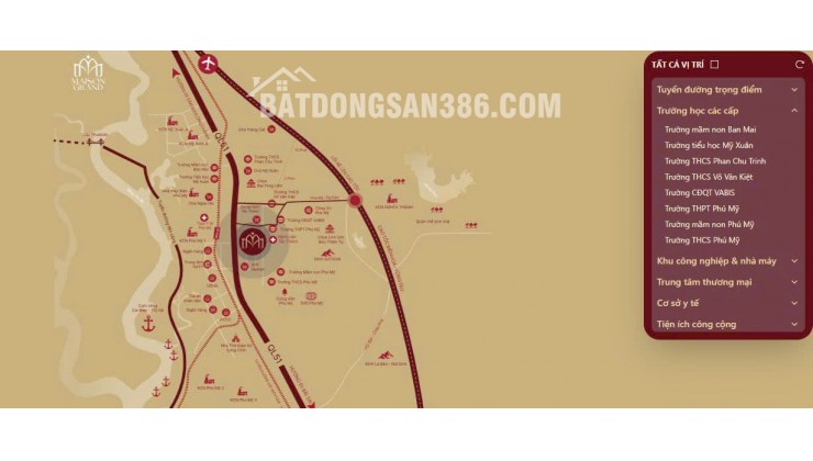 Bán căn hộ Maison Grand Phú Mỹ mặt tiền QL51, gần cảng Cái Mép