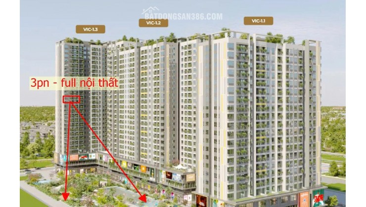 SUẤT NỘI BỘ THE WIN CITY - CĂN 3PN FULL NÔI THẤT 3.2 TỶ