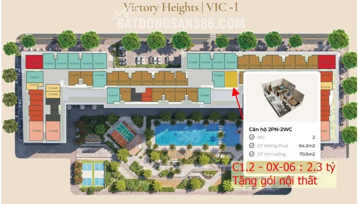 Hàng HOT chỉ còn 2 căn 2 phòng ngủ full nội thất gỗ An Cường