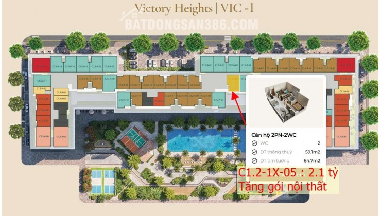 Hàng HOT chỉ còn 2 căn 2 phòng ngủ full nội thất gỗ An Cường