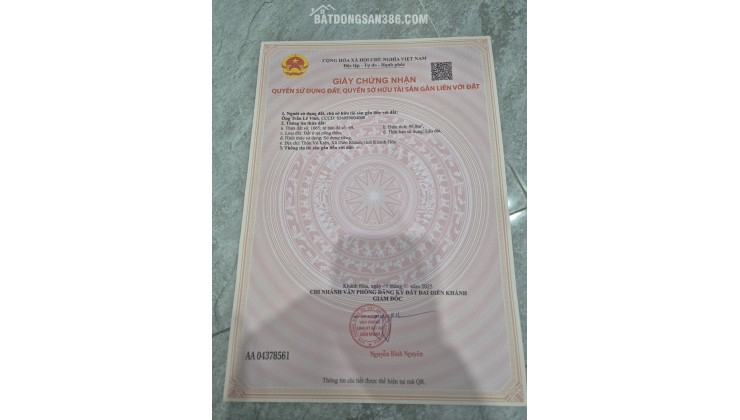 Bán đất diên an, diên khánh, 98,9m2, giá dưới 2 tỷ, đường ô tô, tây trứ trạch