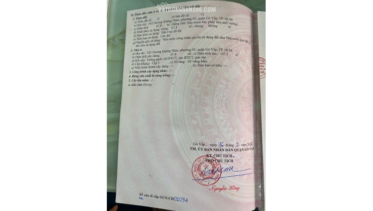 NHÀ 3 TẦNG, VỊ TRÍ MẶT TIỀN KINH DOANH SẦM UẤT BẬC NHẤT QUẬN GÒ VẤP. LH:0345678168.