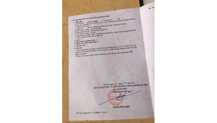 Chính chủ bán Đất dịch vụ Dương nội- khu LK31, Hướng Đông nam, diện tích 50m2 đường rộng 10,5m, ngay cạnh đường Lê Trọng Tấn, nhà máy SYM