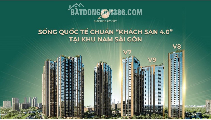 Nhận giữ chỗ tòa V8, V9 sunshine sky city chiết khấu 1%, giá từ 98 triệu/m2, lịch thanh toán giãn