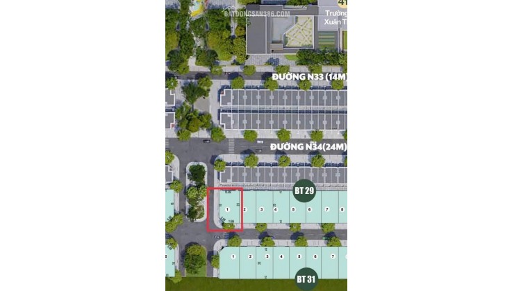 Lô Góc Biệt Thự chuẩn HOA HẬU không có lô thứ 2 *** tại Khu Đô Thị The Link City ( Khu DT Dầu Giây)