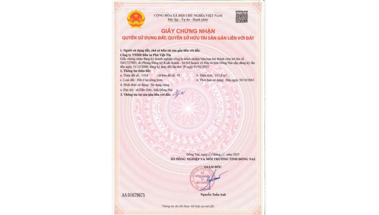 Lô Góc Biệt Thự chuẩn HOA HẬU không có lô thứ 2 *** tại Khu Đô Thị The Link City ( Khu DT Dầu Giây)